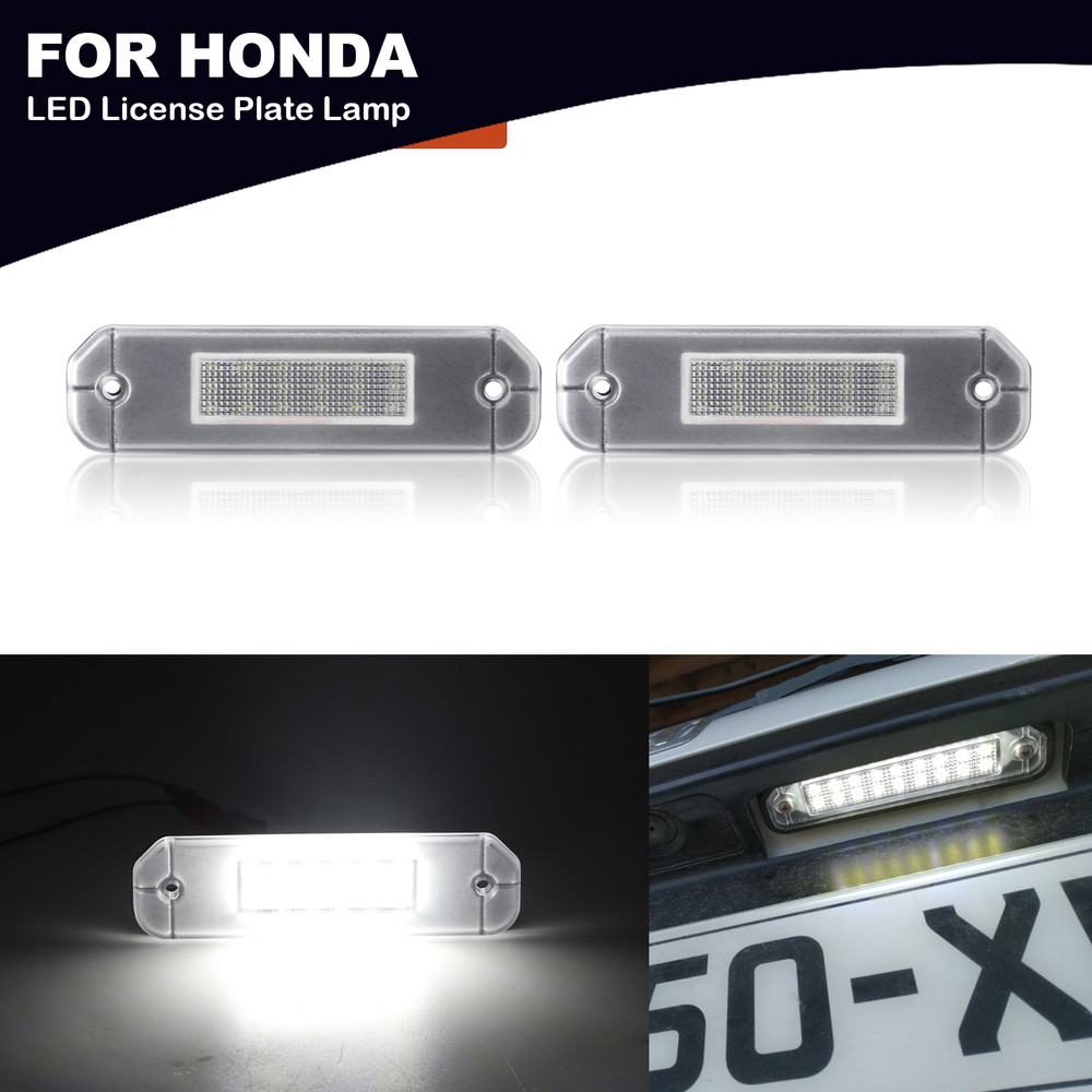 2x License Plate LED Lights Lamps Assembly For Civic 92-00 Hatchback Coupe 92-95