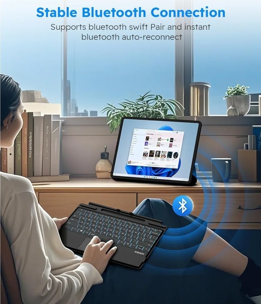 Inateck Surface Pro 7/7+/6/5/4 Keyboard, Bluetooth, 7-Color Backlight, Touchpad