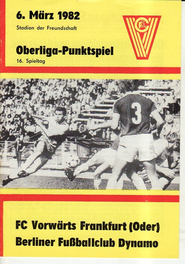 Ol 81/82 Fc Forward Frankfurt/Oder - Bfc Dynamo, 06.03.1982