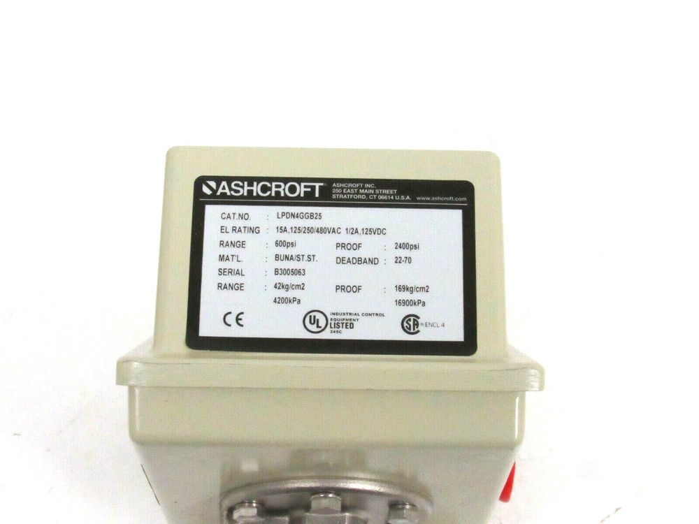 NEW ASHCROFT LPDN4GGB25 PRESSURE SWITCH