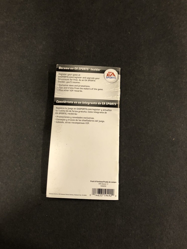 fifa soccer 11 psp Manual Only