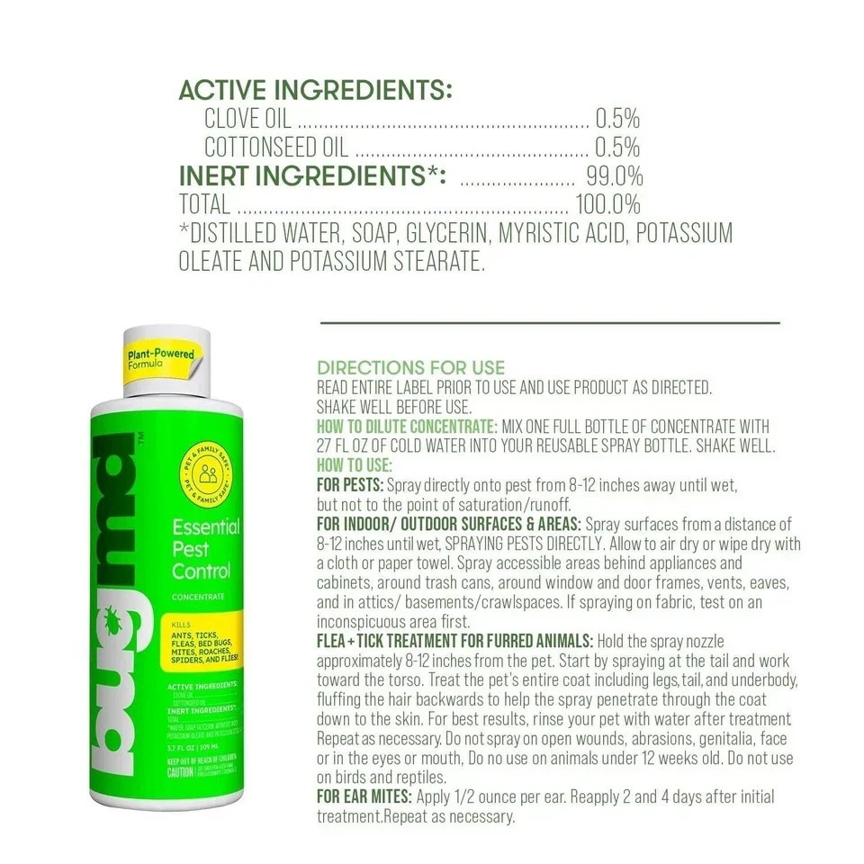 BugMD Pest Control Essential Oil Concentrate 3.7 oz (1-Pack)