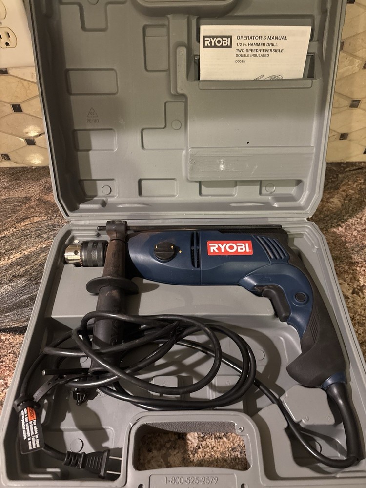 Ryobi 1/2” Hammer Drill 2-Speed/Reversible Double Insulated