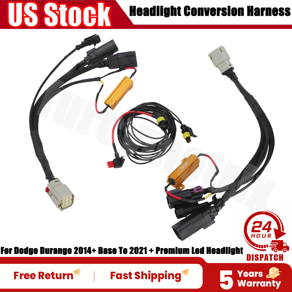 For Dodge Durango 2014+ Base To 2021 + Premium Led Headlight Conversion Cables