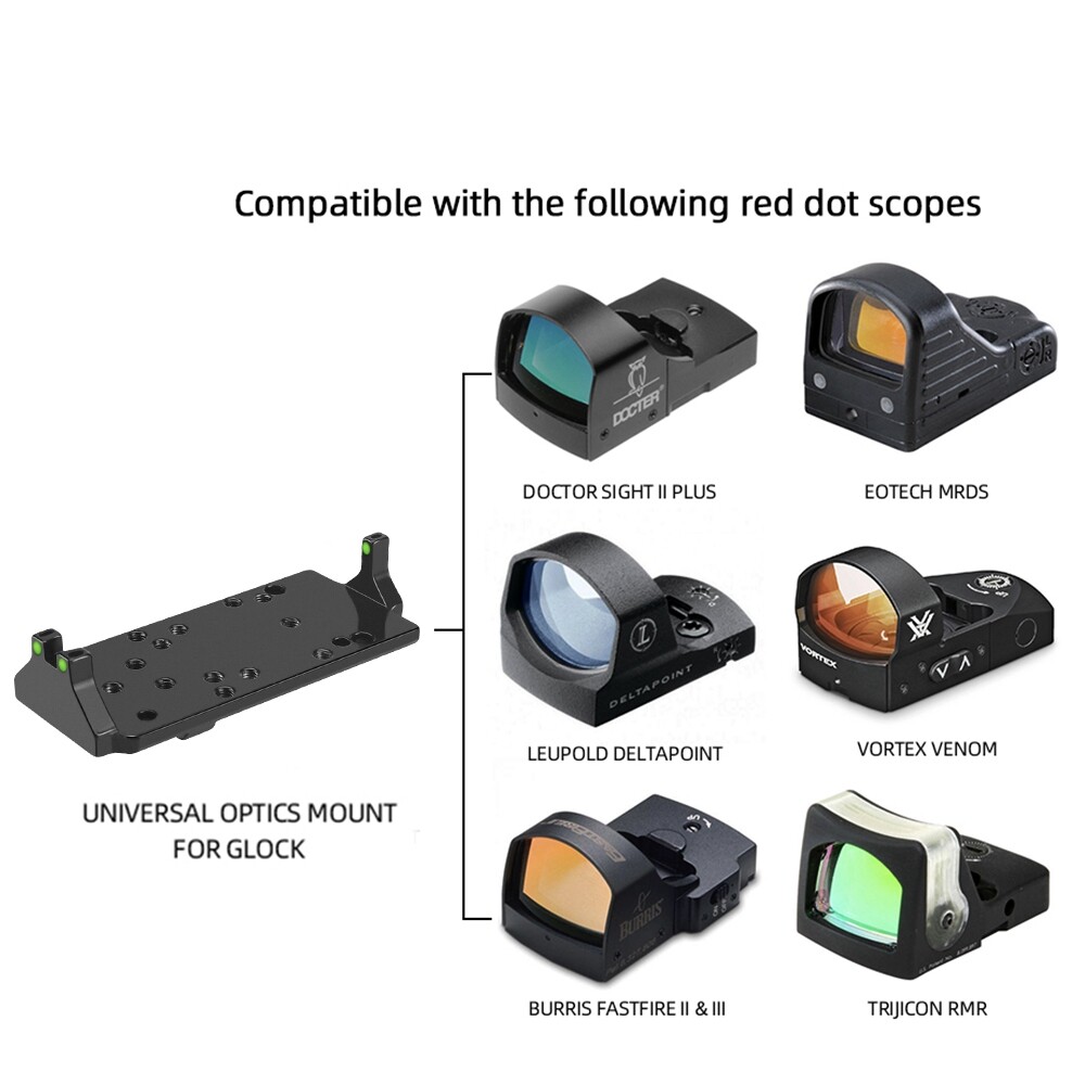 Universal Mount Red Dot Optic Mounting Platform Plate Base Mount For GLOCK UE