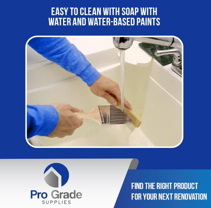 Pro Grade, Paint Brushes, 5-Piece, Paint Brush Set: Flat & Angle Brushes