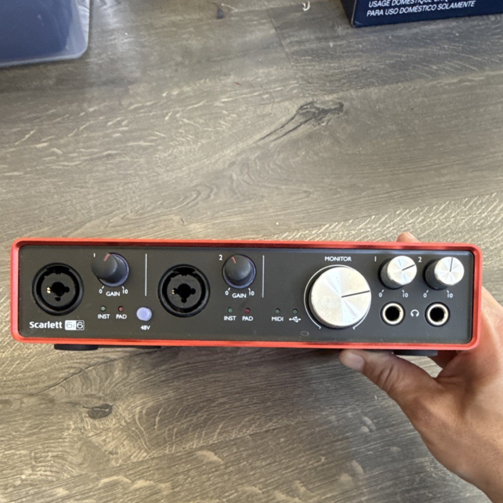 Focusrite Scarlett 6i6 USB Audio Interface, 4 Line Inputs, MIDI, PC/Mac