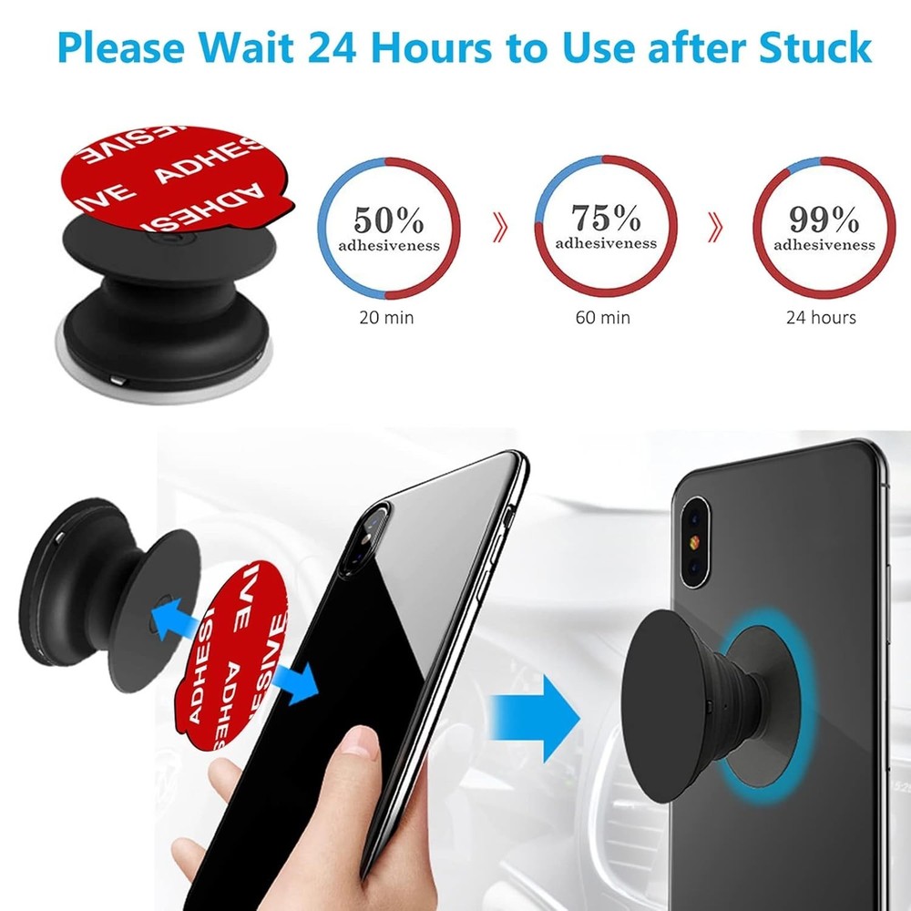 8 Pack Replacement Adhesive Pads for Pop Expanding Phone Stand and Socket