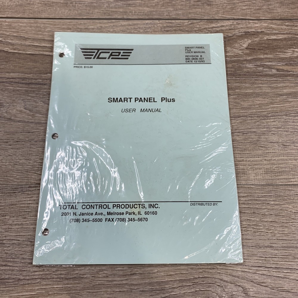 Total Control Products Smart Panel Plus User Manual Revision B TCP 1993 New