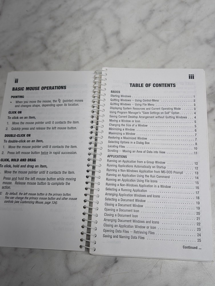 Microsoft Windows 3.1 IBM PC Quick Reference Guide DDC Spiral Flip Book