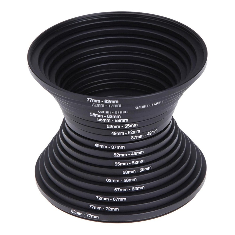 18pcs 37- 82mm Step Up & Step Down Filter Adapter Ring for DSLR Camera Lens US