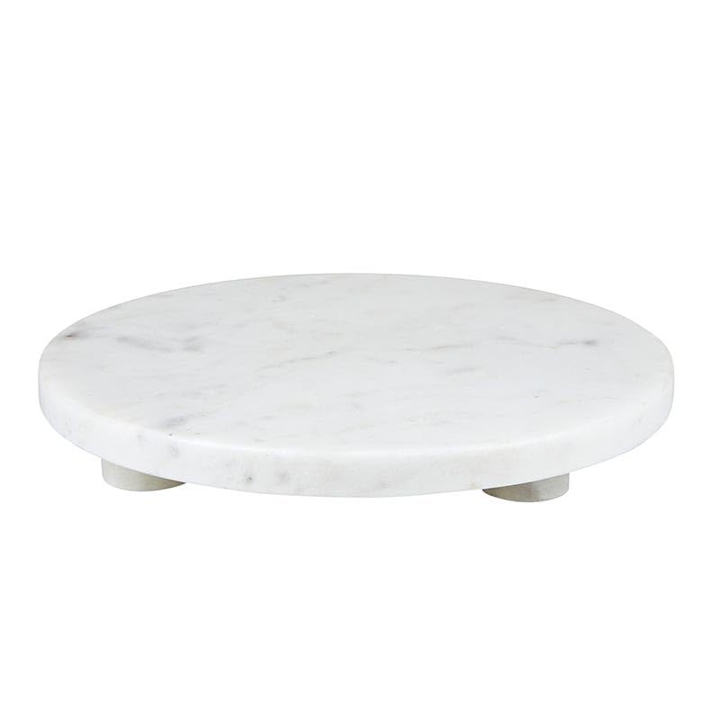 Santa Barbara Design Studio Marble Serving Board Strong Stone Round Footed Tray