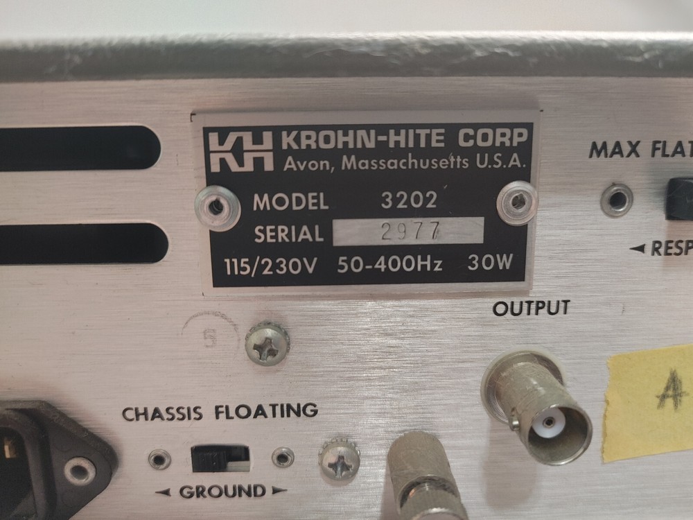 Krohn-Hite 3202R Dual Channel Variable Filter