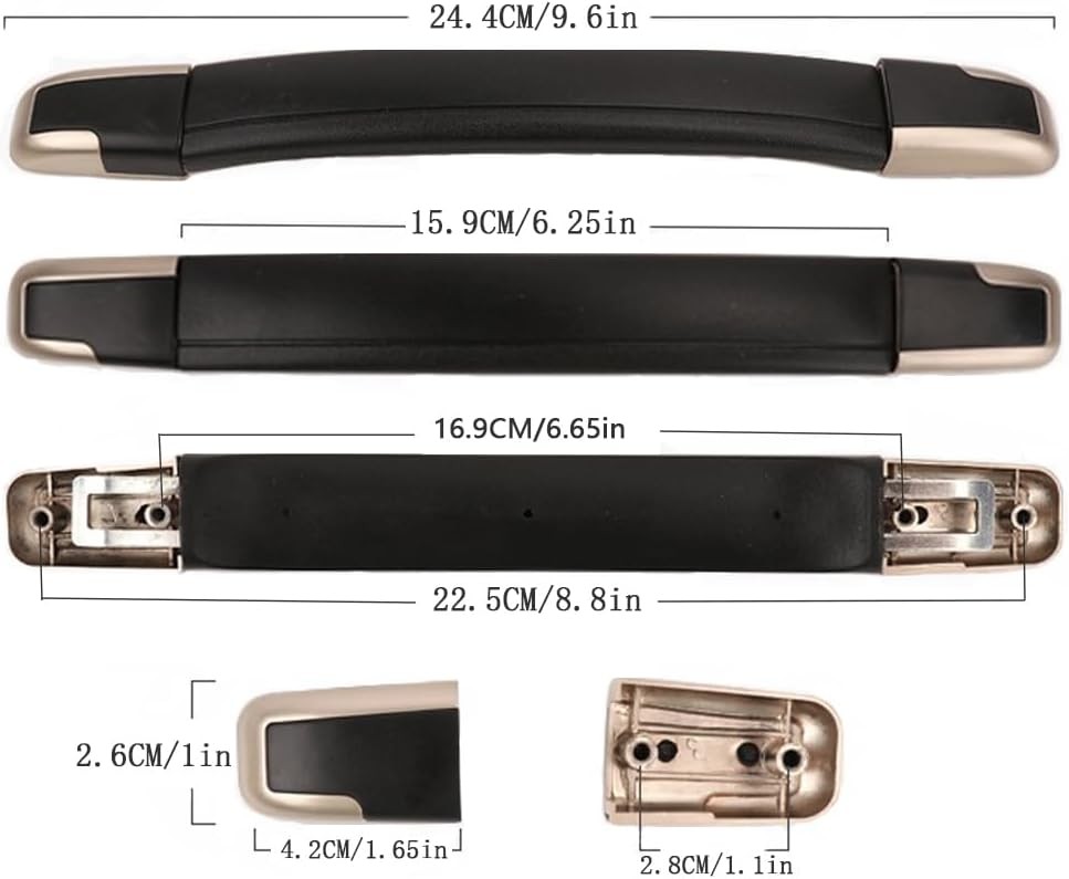 A-xctoe Luggage Replacement Handle Pulls - 8.8 Inches Black