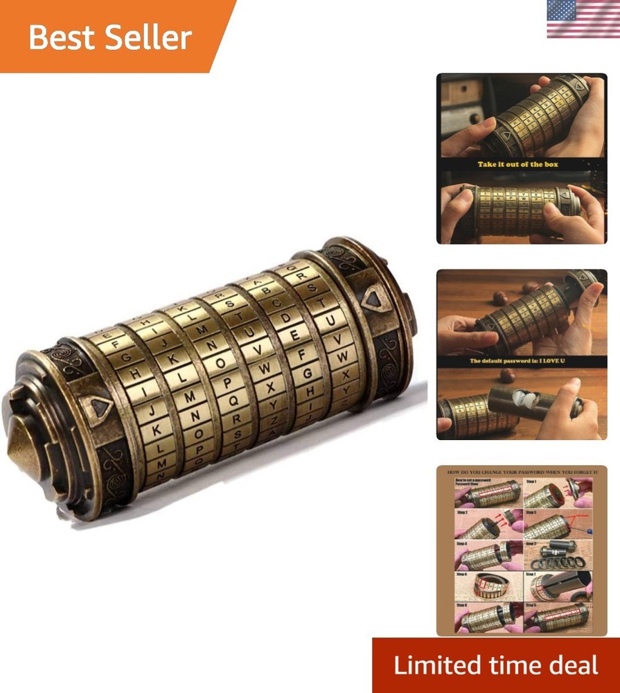 Cryptex Da Vinci Code Mini Cryptex Lock Puzzle Boxes with Hidden Compartments...