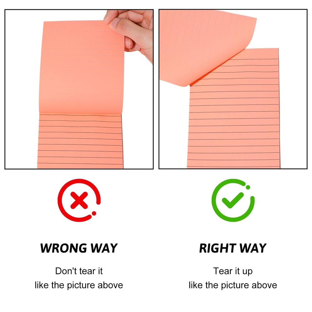 18 Pack Lined Sticky Notes 9 Bright Colors Self-Stick Note Pads with Lines 4x...