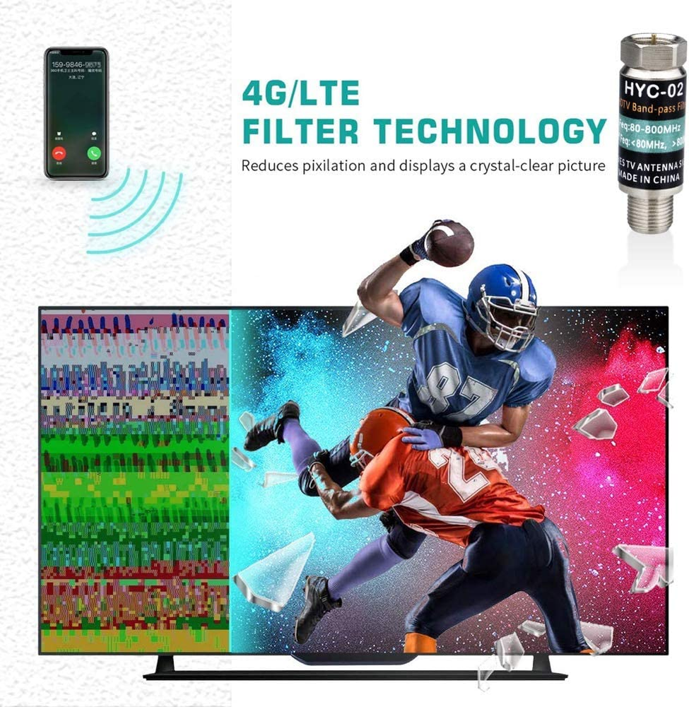 LTE Filter for TV Antenna - RF Interference Filter Improves Digital Antenna Ampl