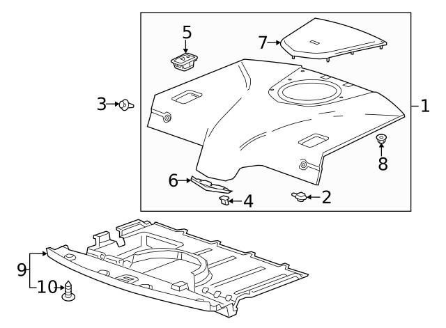 Genuine GM Pkg Tray Trim 22910964