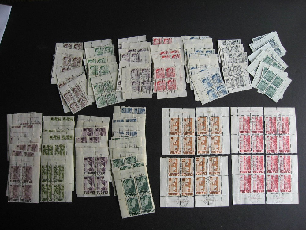 Canada centennial 27 MS PB with FD Cancels 454-65B some mixed condition