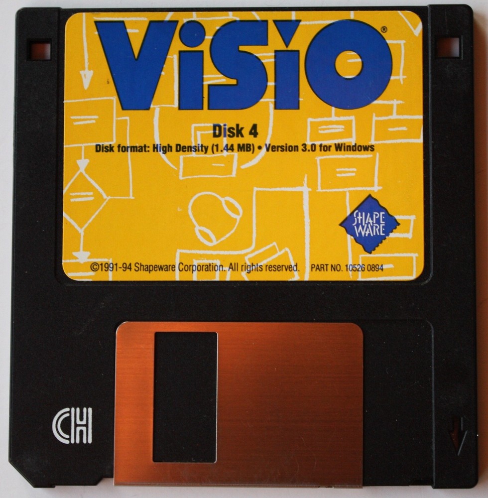 Visio Version 3.0 - Software 3.5” Floppy Disks For Windows