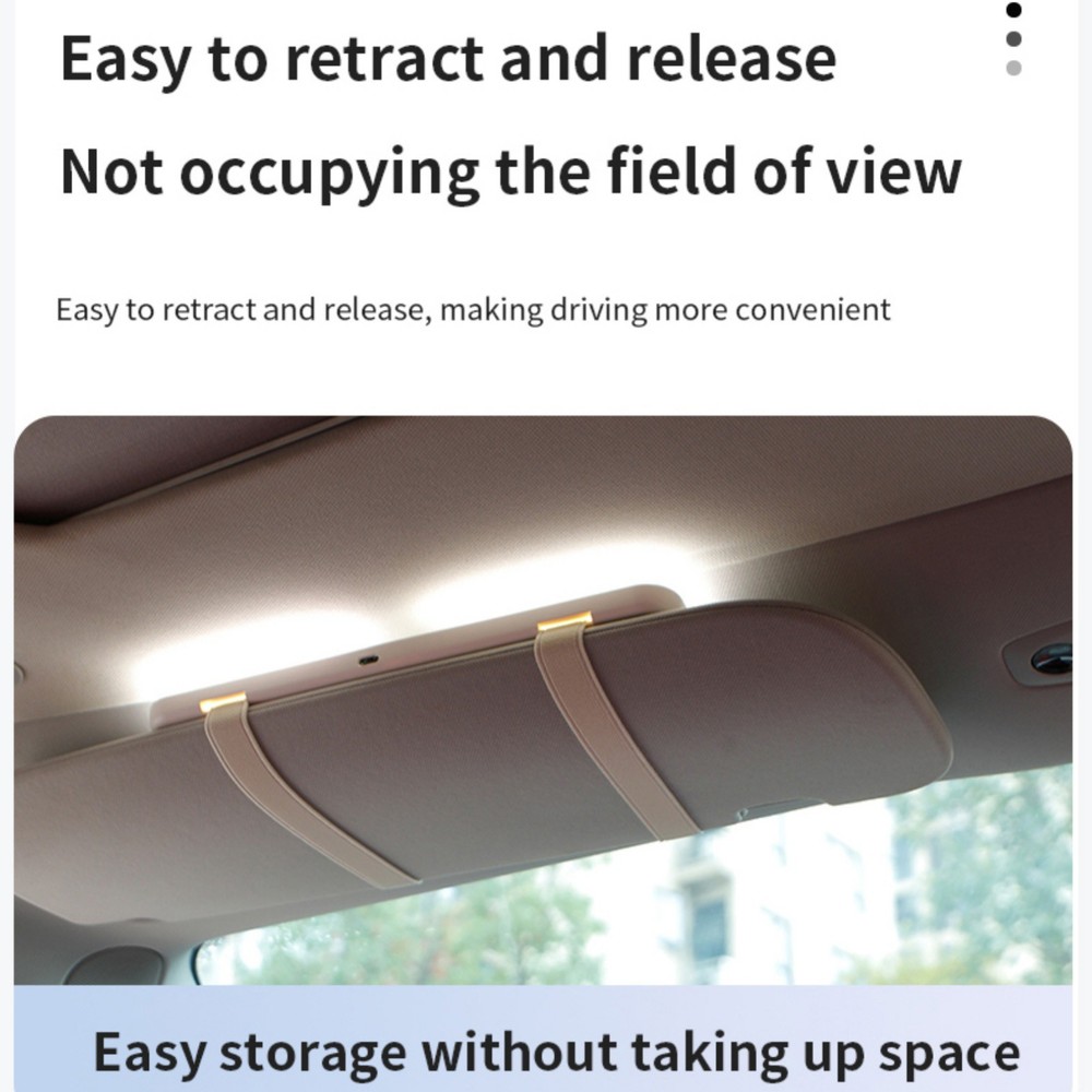 Rechargeable Vanity Mirror For Car Sun Visor With 3 Light Modes Type-C Charging