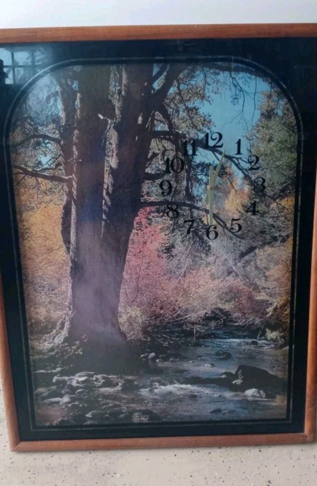 Large Vintage Shadowbox Wall Clock Art, From Intercraft Industries.
