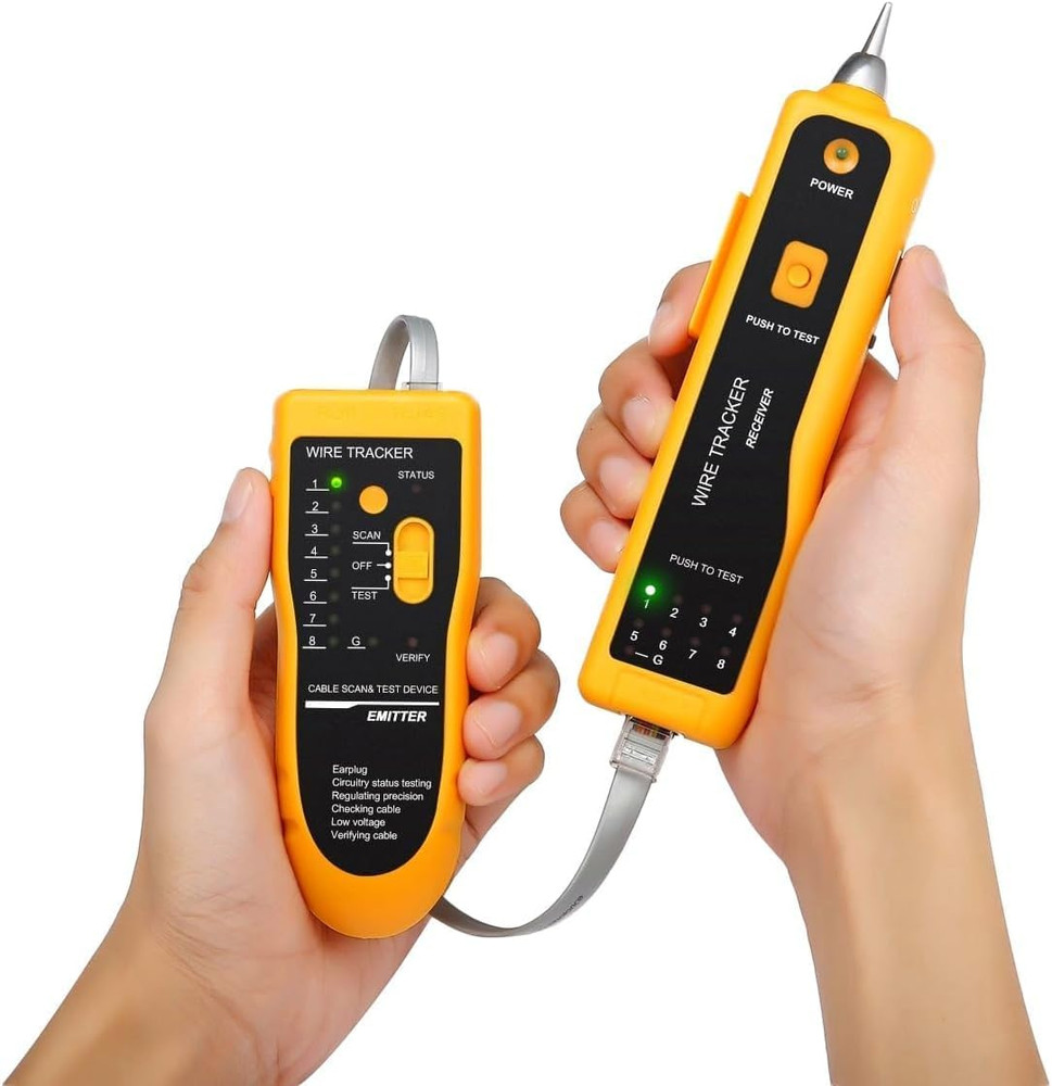 RJ45 Crimp Tool Kit with Wire Tracker, Stripper & Connectors for Easy Setup