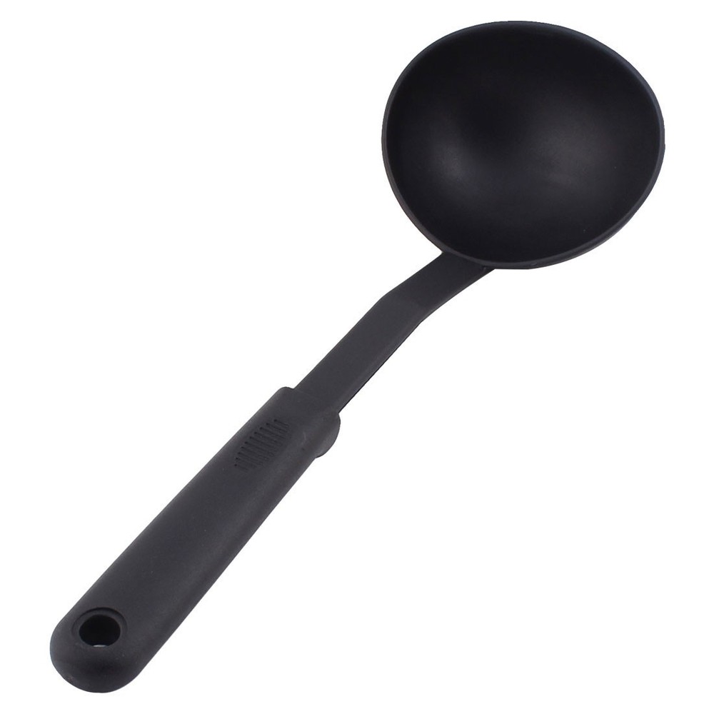 Household Kitchen ware Tableware Plastic Soup Ladle Spoon Hanging Black