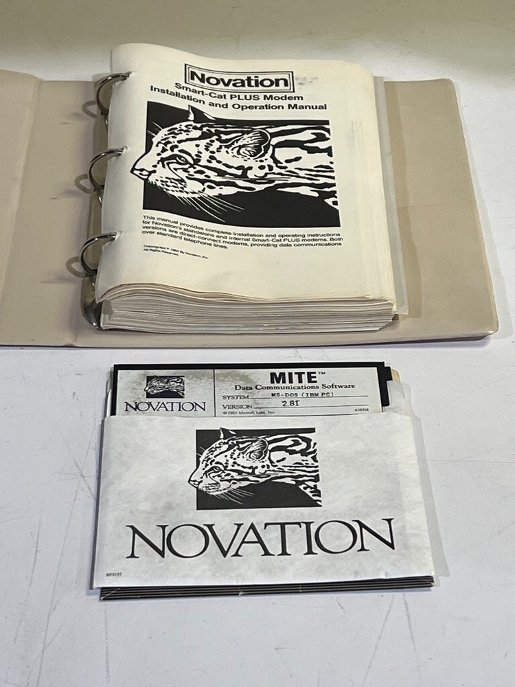 Vintage Novation Smart-Cat Plus Modem with Software & Manual - AS-IS