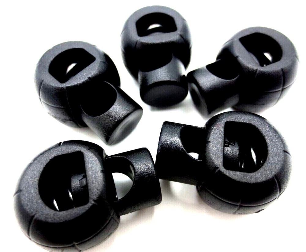 Draw String Slide Lock Spring Loaded fits 5/16" Thick String - DURABLE Plastic!