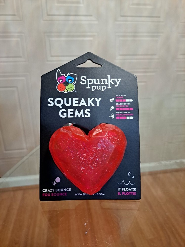 Spunky Pup Squeaky Gems, Crazy Bounce Red Heart