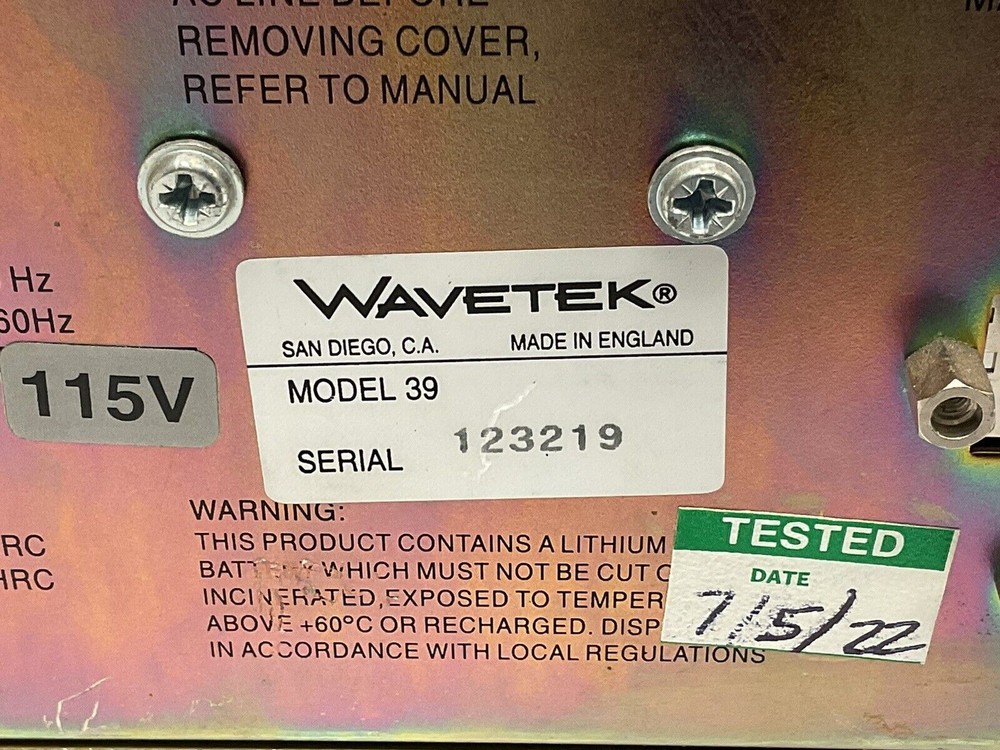 Wavetek Model 39 30MS/S Universal Waveform Generator 18-28C.Tested Make Offer!!!