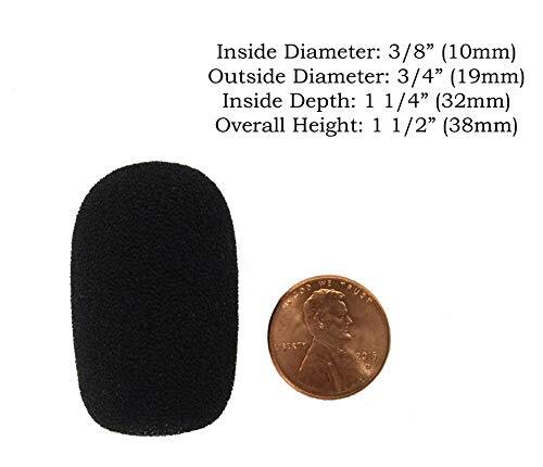 12-Pack Black Lapel & Headset Microphone Windscreens XFFZDP-BLK