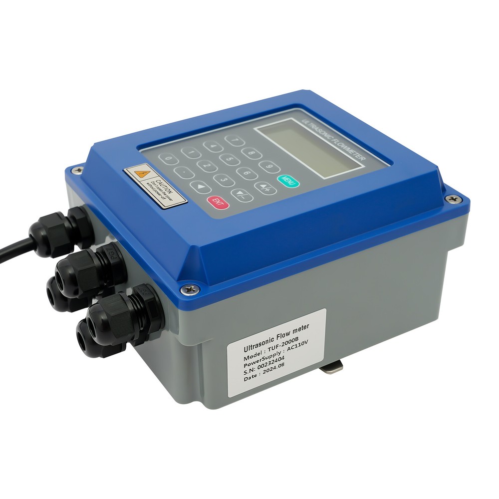 TUF-2000B Ultrasonic Flowmeter Wall Mounted Digital Host Water Flow Meter Set