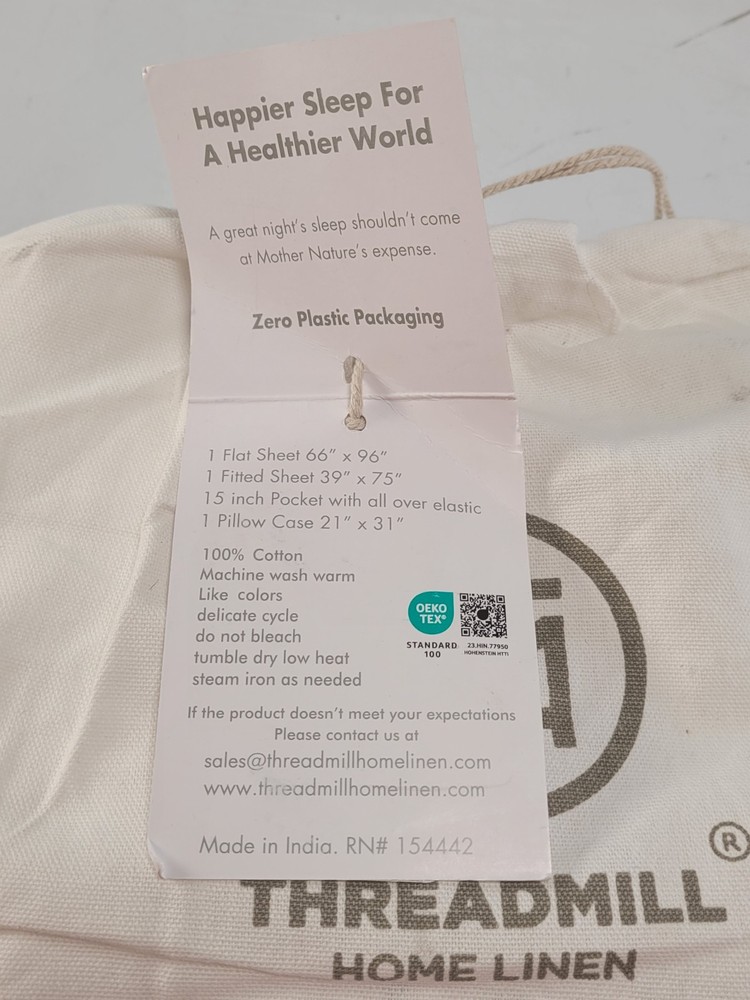 Threadmill Luxury 800 Thread Count Full Size 100% Cotton Sheets Hotel White
