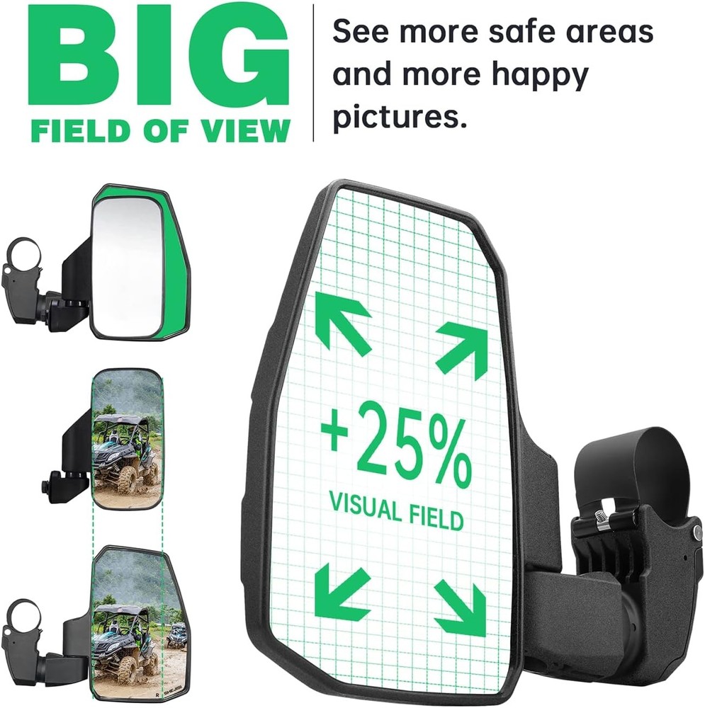 UTV Side Mirrors,You No Longer Need to Adjust by Hand,Innovative Automatic Reset