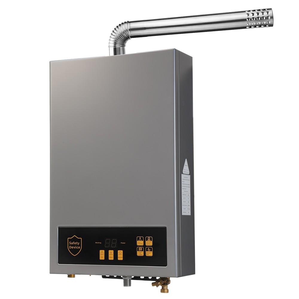 Tankless Water Heater Electric 110V 24KW Indoor Propane Gas Black