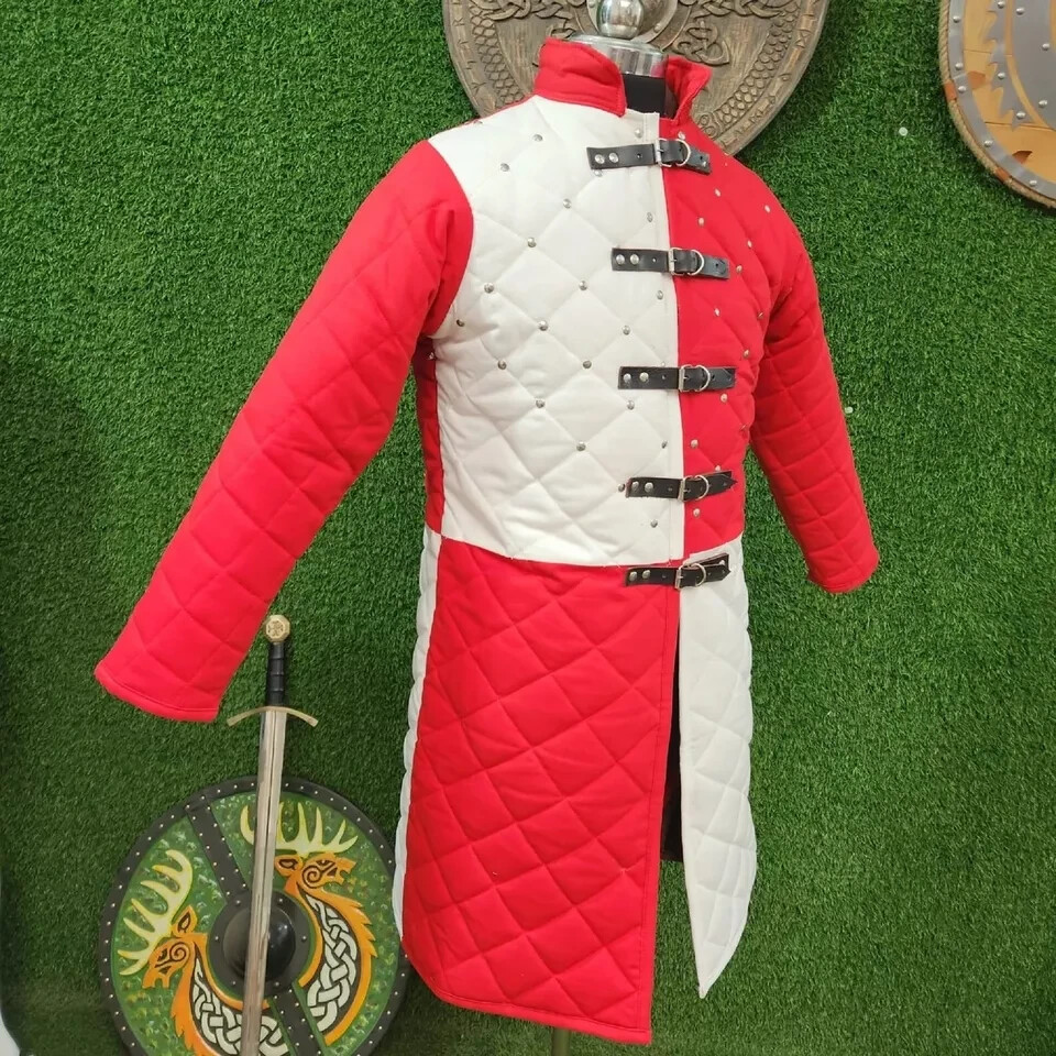 Medieval Two Colors Gambeson for SCA, LARP