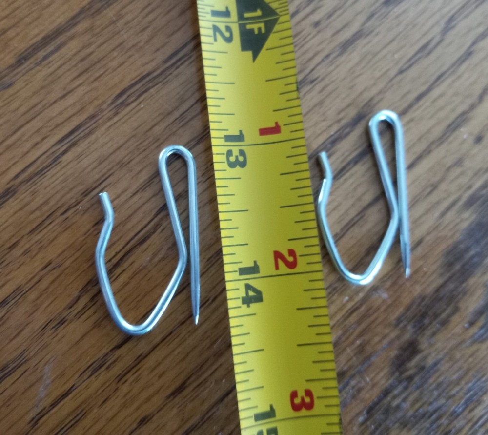 80 Standard Silver Drapery Hooks Pins * 1 1/14"