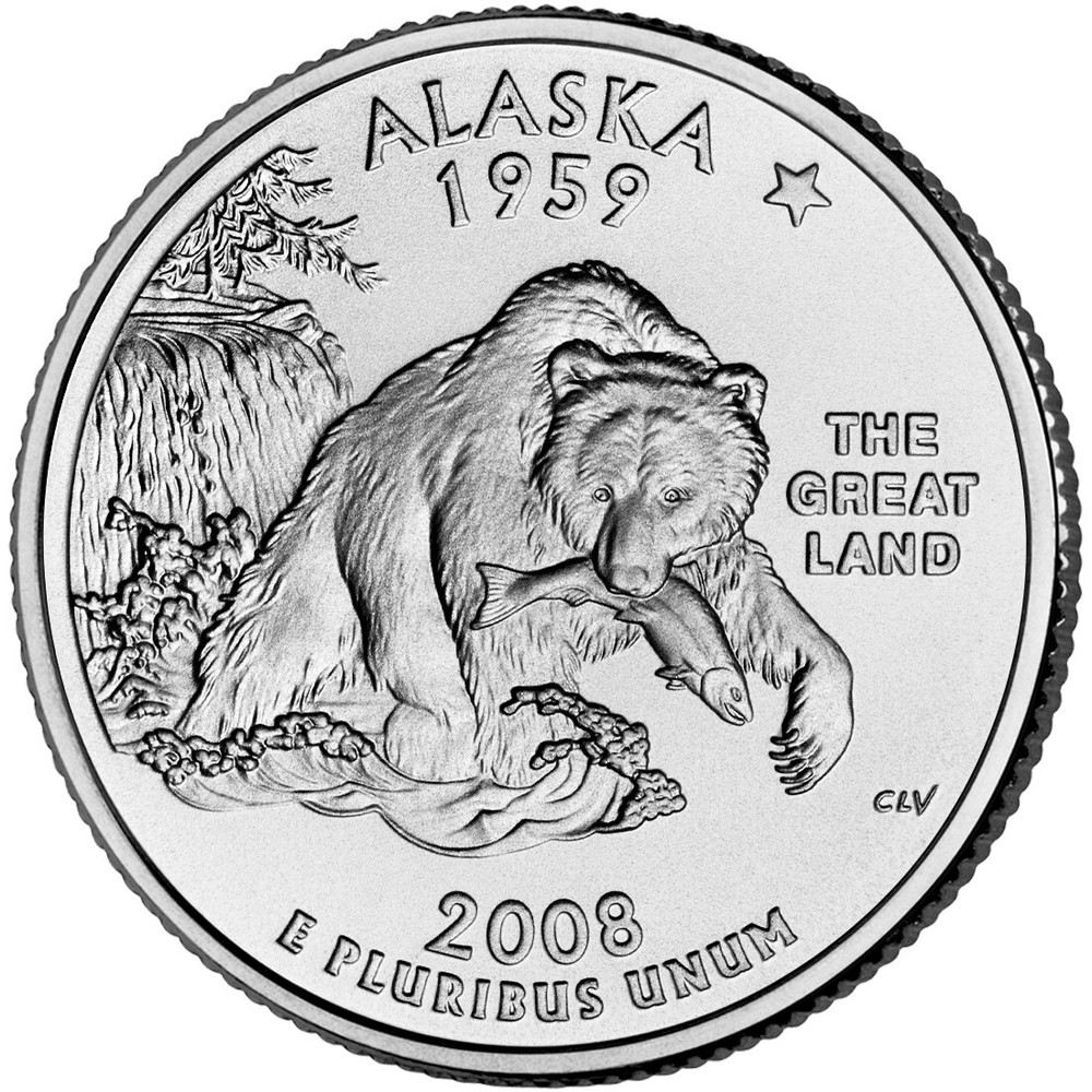 2008 P Alaska Uncirculated State Quarter from roll