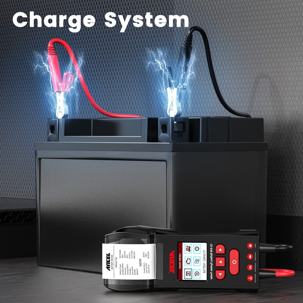 Ancel BST600 Digital Car Battery Load Tester Charging Cranking System Analyzer