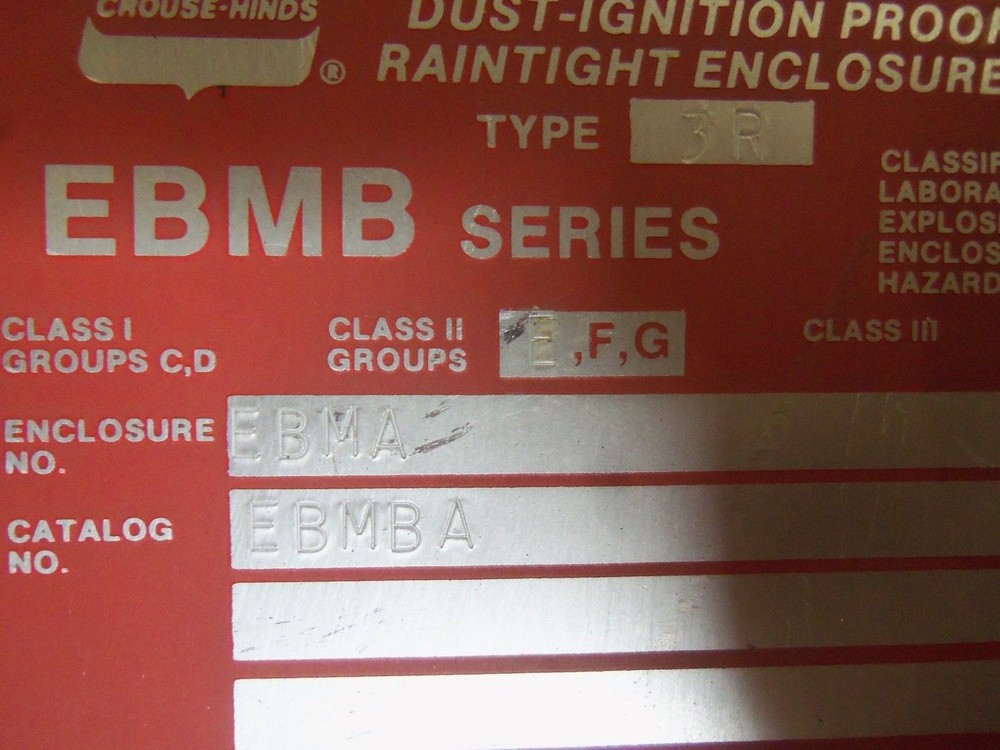 CROUSE-HINDS EBMBA ENCLOSURE UNMP