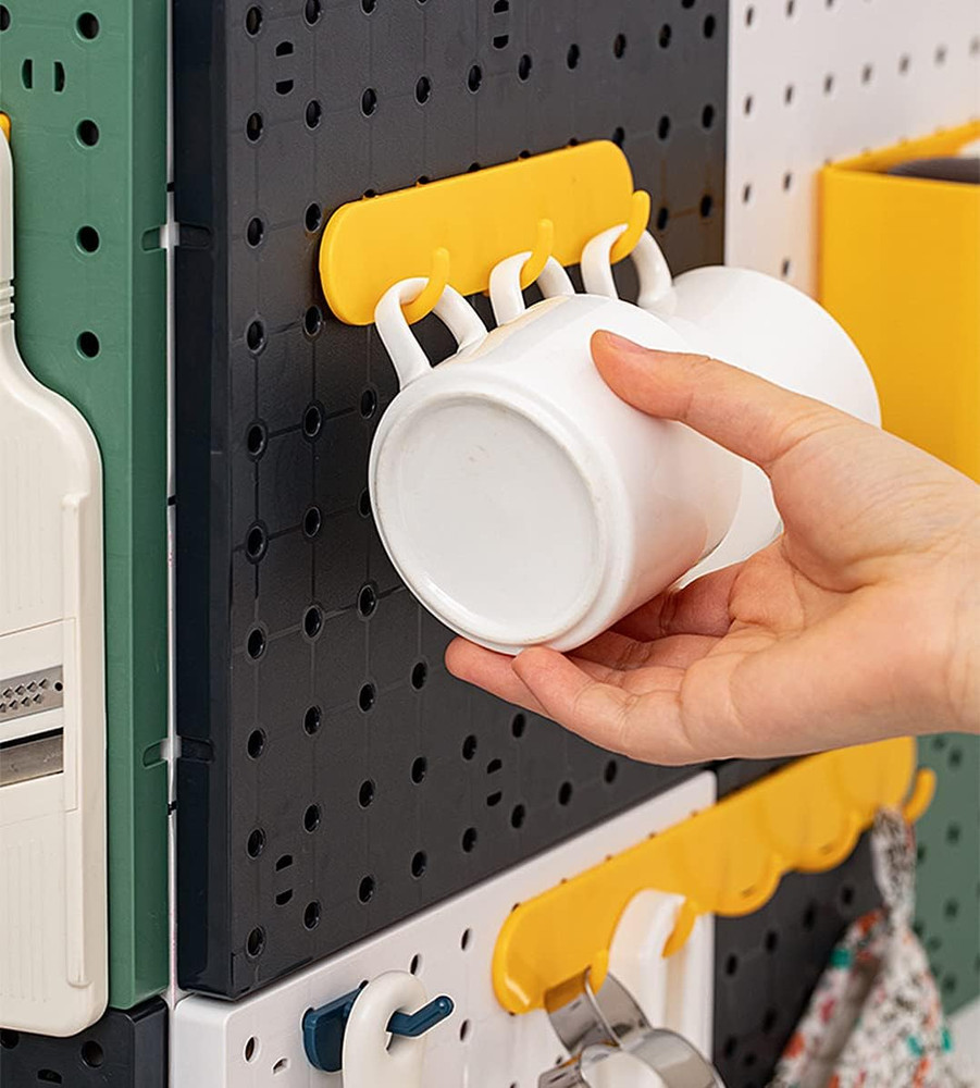 2 PCS Pegboard Wall Organizer, Self-Adhesive Peg Board Wall Panel Kits Pegboard