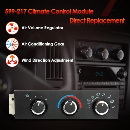 599-217 Front Climate Control Module A/C Heater Air Conditioning Panel Unit