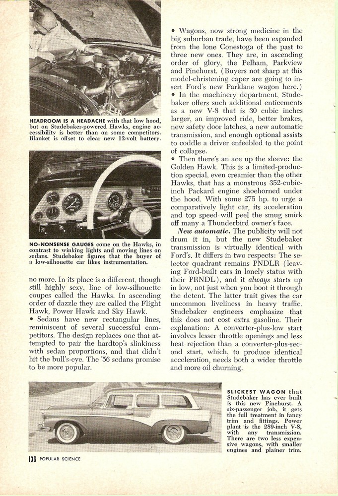 You'll Hardly Know the New Studebakers Dec. '55 Pop. Science Article