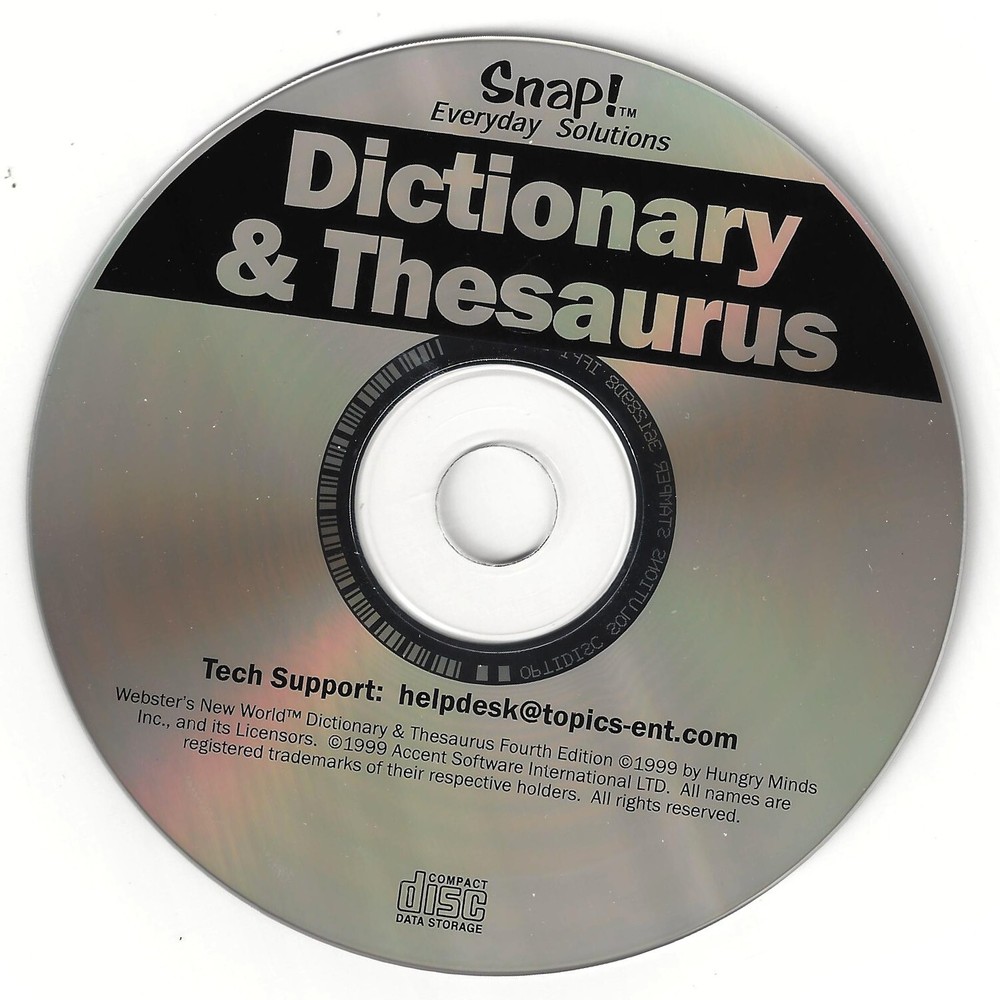 Dictionary & Thesaurus (CD-ROM PC 2001) Snap! Everyday Solutions - Tested