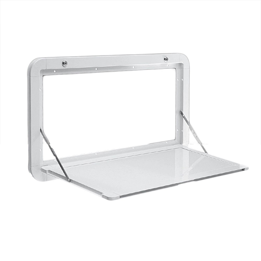 RV Caravan Picnic Folding External Table Aluminum 800x450mm Wall Mount White