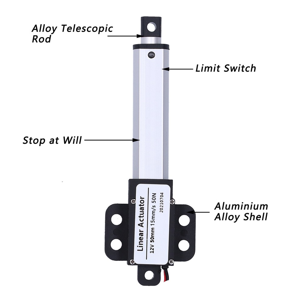 15mm/s-50N Linear Actuator 50mm 12VDC Internal Limit Switch Mini LinearActuator