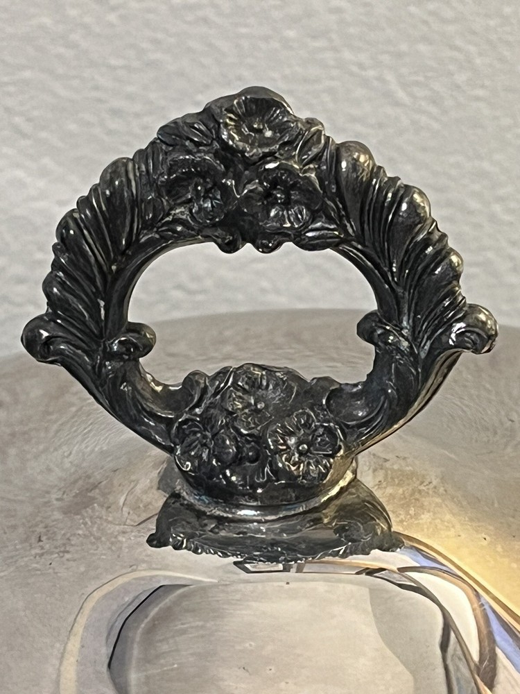 F.B. ROGERS SILVER CO. SILVER PLATED FOOTED COVERED DISH SERVING BOWL #1158