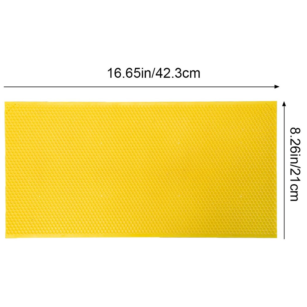 20Pcs Beeswax Coated Foundation Sheets for Deep Beehive Frames - Yellow